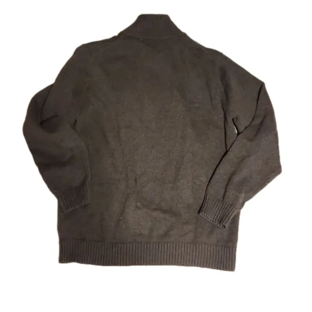 L.L.Bean gray Quater Zip 1/4 zip  Cotton knit sweater Sz L